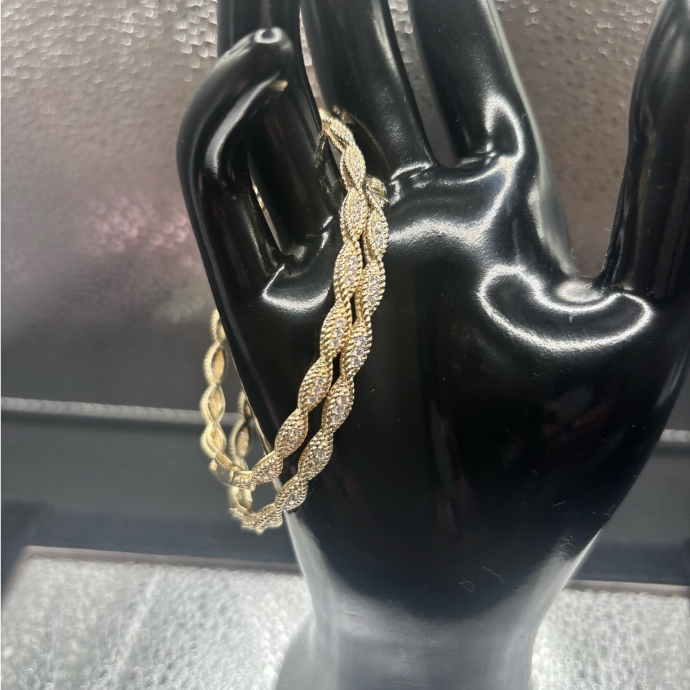 Elegant Gold and Silver Braided Bracelet